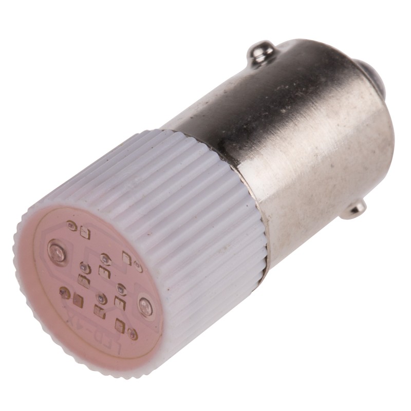 1 pcs - RS PRO Red LED Indicator Lamp, 12V dc, BA9s Base, 10mm Diameter, 110/105mcd