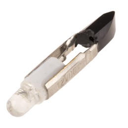 1 pcs - RS PRO White LED Indicator Lamp, 12V ac/dc, Telephone Slide Base, 5.5mm Diameter, 1500mcd