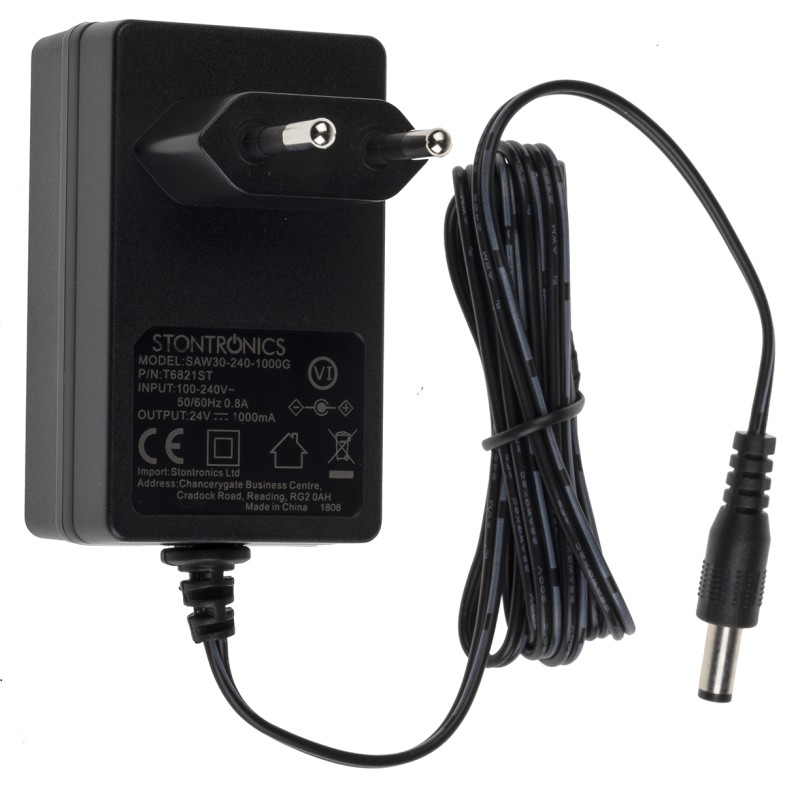 1 pcs - RS PRO 24W Plug-In AC/DC Adapter 24V dc Output, 1A Output