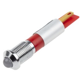 1 pcs - RS PRO Red Panel Mount Indicator, 8mm Mounting Hole Size, Solder Tab Termination, IP67