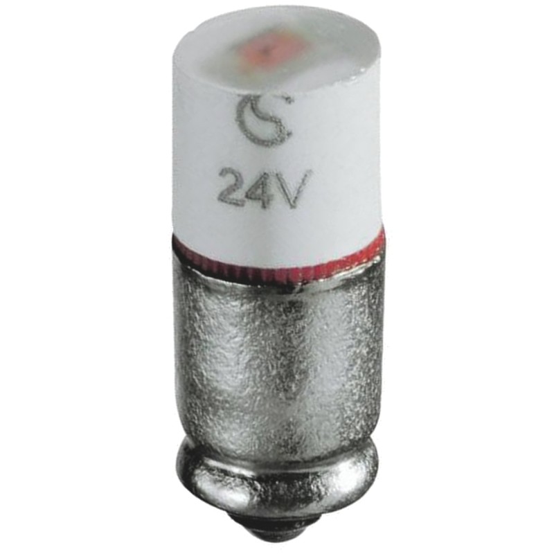 1 pcs - Signal Construct White LED Indicator Lamp, 24 - 28V, Midget Groove Base, 5.6mm Diameter, 880mcd