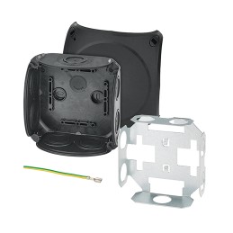 1 pcs - HENSEL DK Series Black Polypropylene Terminal Box, IP66, 0 Terminals, 77 x 130 x 130mm