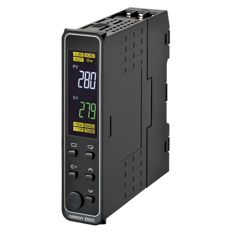 1 pcs - Omron E5DC DIN Rail PID Temperature Controller, 22.5mm 1 Input, 2 Output Voltage, 100 - 240 V ac Supply Voltage
