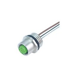 1 pcs : 7000-13542-9710050 - DIN Connectors M12 female receptacle A-cod. front mount incl. nut, wires PP 4x0,34 0,5m