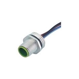 1 pcs : 7000-13502-9710050 - DIN Connectors M12 male receptacle A-cod. front mount incl. nut, wires PP 4x0,34 0,5m