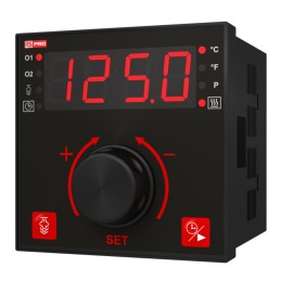 1 pcs - RS PRO Panel Mount On/Off Temperature Controller, 96 x 96mm 3 Input, 3 Output Relay, SSR, 100 - 240 V Supply