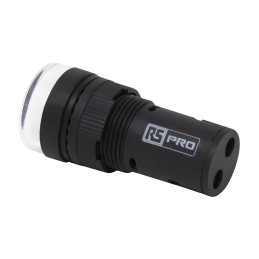 1 pcs - RS PRO, Panel Mount White LED Pilot Light, 16mm Cutout, IP40, Round, 120V ac/dc