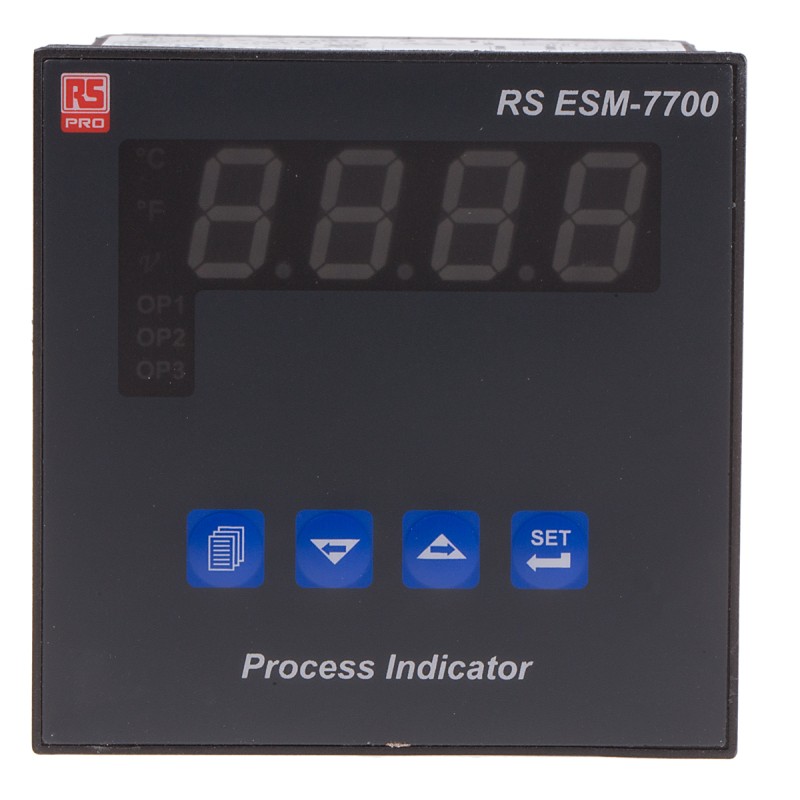 1 pcs - RS PRO 1/8 DIN On/Off Temperature Controller, 72 x 72mm 1 Input, 2 Output Relay, 24 V ac/dc Supply Voltage