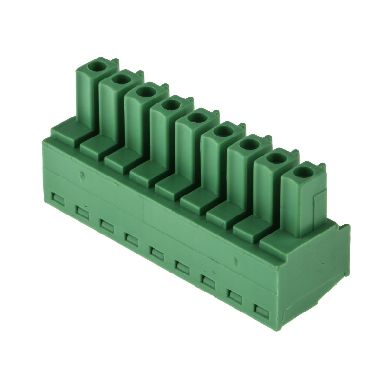 5 pcs - RS PRO 3.81mm Pitch 9 Way Right Angle Pluggable Terminal Block, Plug, Through Hole, Screw Termination