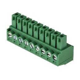 5 pcs - RS PRO 3.81mm Pitch 9 Way Right Angle Pluggable Terminal Block, Plug, Through Hole, Screw Termination