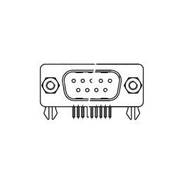 1 pcs : DLS1XP5AK40X - D-Sub Standard Connectors 9P MALE R/A .318 PCB CLIPS