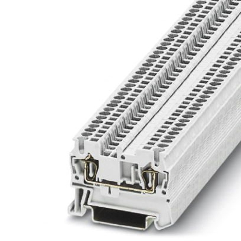 5 pcs - Phoenix Contact ST 1.5 WH Series White DIN Rail Terminal Block, Single-Level, Spring Clamp Termination