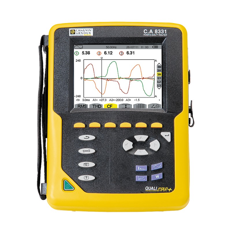 1 pcs - Chauvin Arnoux CA 8331 Power Quality Analyser, 1, 3-Phase, 10000A ac Max, 1000 V ac, 1200V dc Max