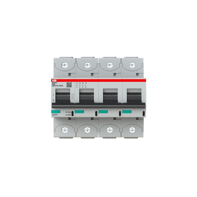1 pcs - ABB High Performance S800C MCB, 4P, 80A Curve C