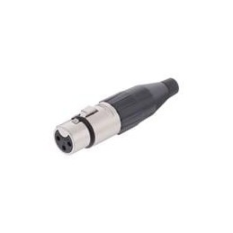 1 pcs : AC3F - XLR Connectors 3 Pole Socket Female Plug XLR AC Audio Cable Connector Black Finish