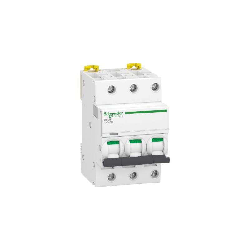 1 pcs - Schneider Electric Acti 9 Acti9 iDT40N MCB, 3P, 32A Curve D, 400V AC