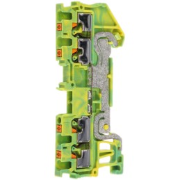 5 pcs - Phoenix Contact PT 1.5/S-QUATTRO-PE Series Green/Yellow Earth Terminal Block, 0.14 - 1.5mm², Single-Level, Push