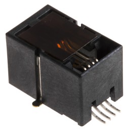 5 pcs - Molex 85502 Series Female RJ11 Connector, Surface Mount, Cat3, UTP Shield