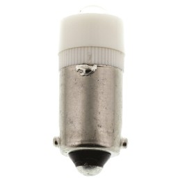 100 pcs - JKL Components White LED Indicator Lamp, 6V ac/dc, BA9s Base, 9.6mm Diameter, 13000mcd