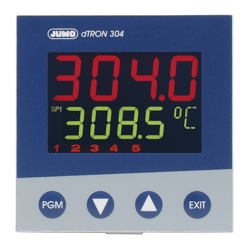 1 pcs - Jumo dTRON PID Temperature Controller, 96 x 96 (1/4 DIN)mm, 5 Output Analogue, 110 - 240 V ac Supply Voltage