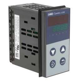 1 pcs - Jumo QUANTROL PID Temperature Controller, 48 x 96mm 1 (Analogue) Input, 2 Output Logic, Relay, 110 - 240 V ac