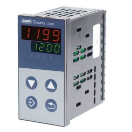 1 pcs - Jumo QUANTROL PID Temperature Controller, 48 x 96mm 1 (Analogue) Input, 2 Output Logic, Relay, 110 - 240 V ac