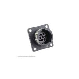 1 pcs : UTGX01210P - Standard Circular Connector Square flange receptacle, without backshell, for 10 male contacts, IP68/69K