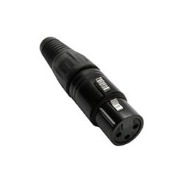 1 pcs : IO-XLR3-F-BKAU - XLR Connectors Professional 3-Pin XLR Receptacle, Female, Gold Pins