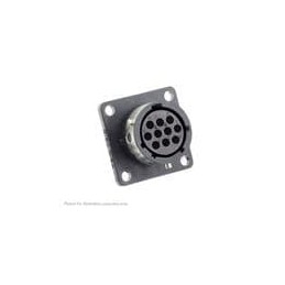1 pcs : UTGX01210S - Standard Circular Connector Square flange receptacle, without backshell, for 10 female contacts, IP68/69K