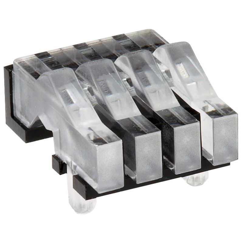 100 pcs - 1278.1004 MENTOR, PCB Mounted 4-Way Right Angle LED Light Pipe, Clear Rectangle Lens