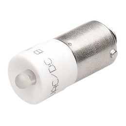 3 pcs - EAO Red LED Indicator Lamp, 130V dc, BA9s Base, 10mm Diameter, 300mcd