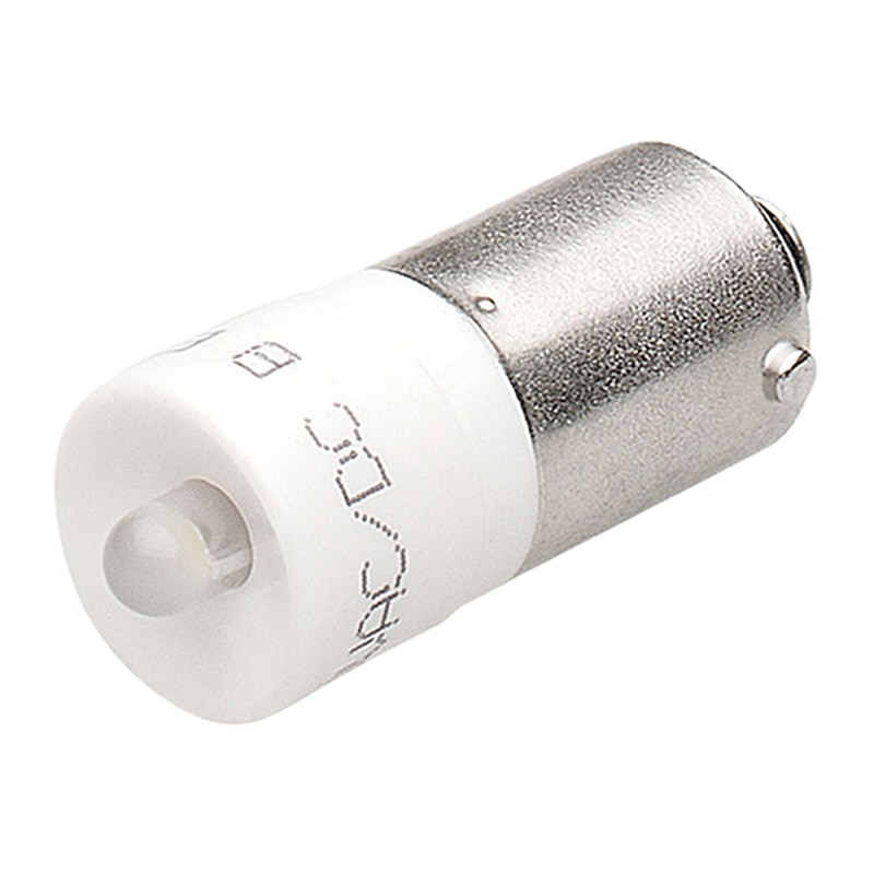 3 pcs - EAO Red LED Indicator Lamp, 130V dc, BA9s Base, 10mm Diameter, 300mcd