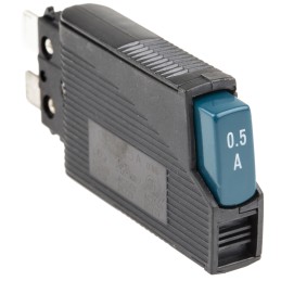 1 pcs - Phoenix Contact Thermal Circuit Breaker - TCP 0.5A Single Pole 65 V dc, 250V ac Voltage Rating, 500mA Current Rating