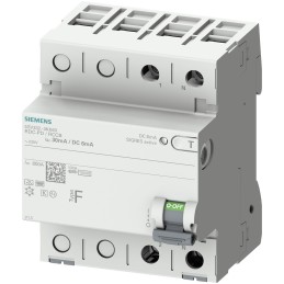 1 pcs - Siemens RCCB, 25A, 2 Pole, 30mA, Type F, 230V