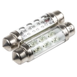 100 pcs - JKL Components LED Car Bulb, Green, Festoon shape