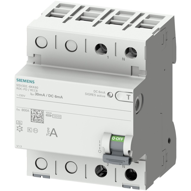 1 pcs - Siemens RCCB, 25A, 2 Pole, 30mA, Type A, 230V