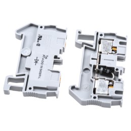 5 pcs - Phoenix Contact PT 4-DIO 1N 5408/R-L Series Grey Component Terminal Block, 0.2 - 6mm², Single-Level, Push In