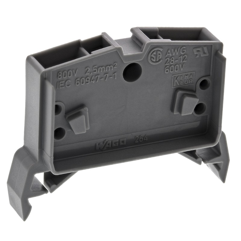 5 pcs - Wago 264 Series Grey Feed Through Terminal Block, 2.5mm², Single-Level, Cage Clamp Termination