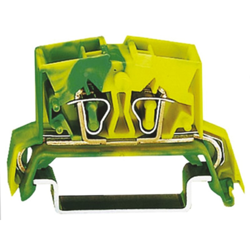 5 pcs - Wago 264 Series Green/Yellow Earth Terminal Block, 2.5mm², Single-Level, Cage Clamp Termination