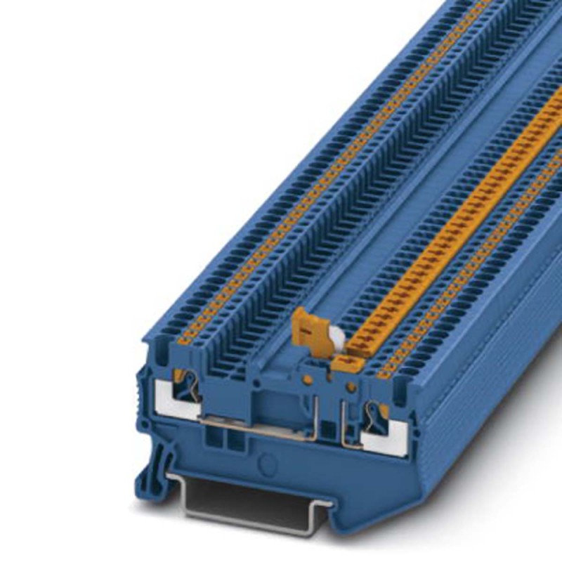 5 pcs - Phoenix Contact PT 1.5/S-MT BU Series Grey DIN Rail Terminal Block, Push In Termination