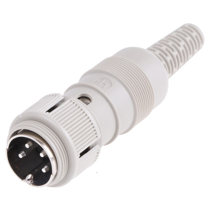 50 pcs - Hirschmann, MAS 4 Pole Din Plug, 4A, 34 V ac/dc IP30, Screw Lock, Male, Cable Mount