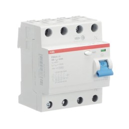 1 pcs - ABB F200 RCCB, 63A, 4 Pole, 30mA, Type A, 230/400V ac
