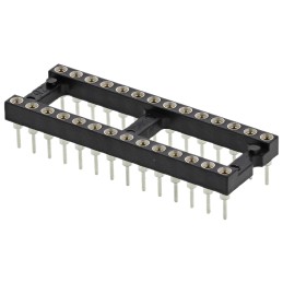 5 pcs - Preci-Dip 2.54mm Pitch Vertical 28 Way, Through Hole Turned Pin Open Frame IC Dip Socket, 1A
