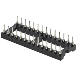 5 pcs - Preci-Dip 2.54mm Pitch Vertical 28 Way, Through Hole Turned Pin Open Frame IC Dip Socket, 1A