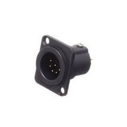 1 pcs : AC7MDZB - XLR Connectors 7 Pole XLR Male Chassis Mount D Type Machined Contacts Black Finish