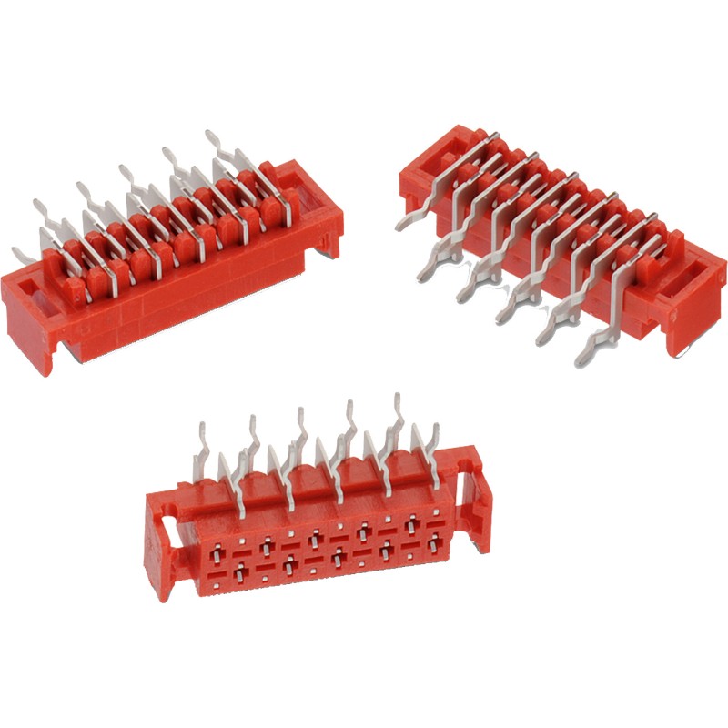 5 pcs - Wurth Elektronik WR-MM Series Right Angle PCB Header, 4 Contact(s), 2.54mm Pitch, 2 Row(s)