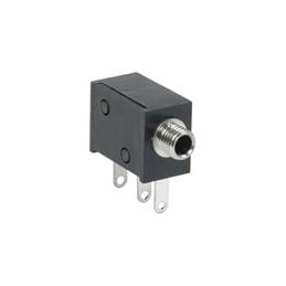 1 pcs : MJ1-2502 - Phone Connectors 2.5 mm, Mono, Right Angle, Through Hole, Threaded Bushing, 2 Conductors, 1 Internal Switch, 