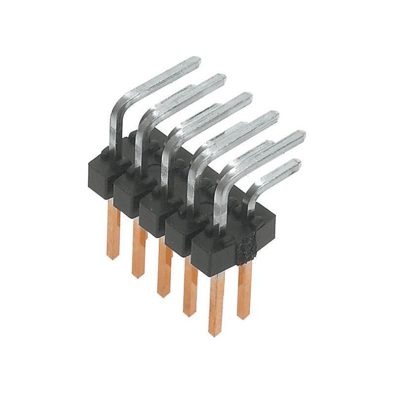 5 pcs - Molex C-Grid III Series Right Angle Through Hole Pin Header, 8 Contact(s), 2.54mm Pitch, 2 Row(s), Unshrouded