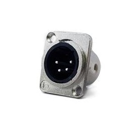 1 pcs : IO-XLR4-M-JL - XLR Connectors 4-Pin XLR Chassis Connector, Male, Nickel Housing/Silver Contact, Solder Cup