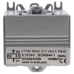 1 pcs - HOBUT CT153 Series Straight Through Current Transformer, 500:5, 26mm Bore